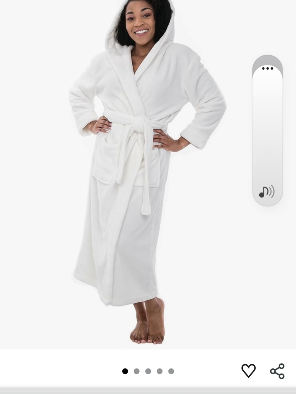 ALEXANDER del Rossa Women Sz L Plush White Hooded Spa Bath Robe  New In Package